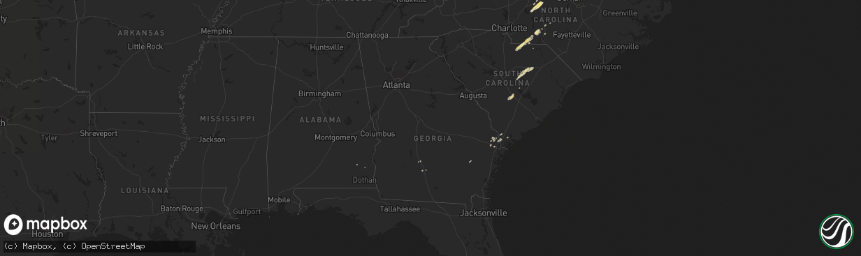 Hail map in Georgia on April 19, 2013