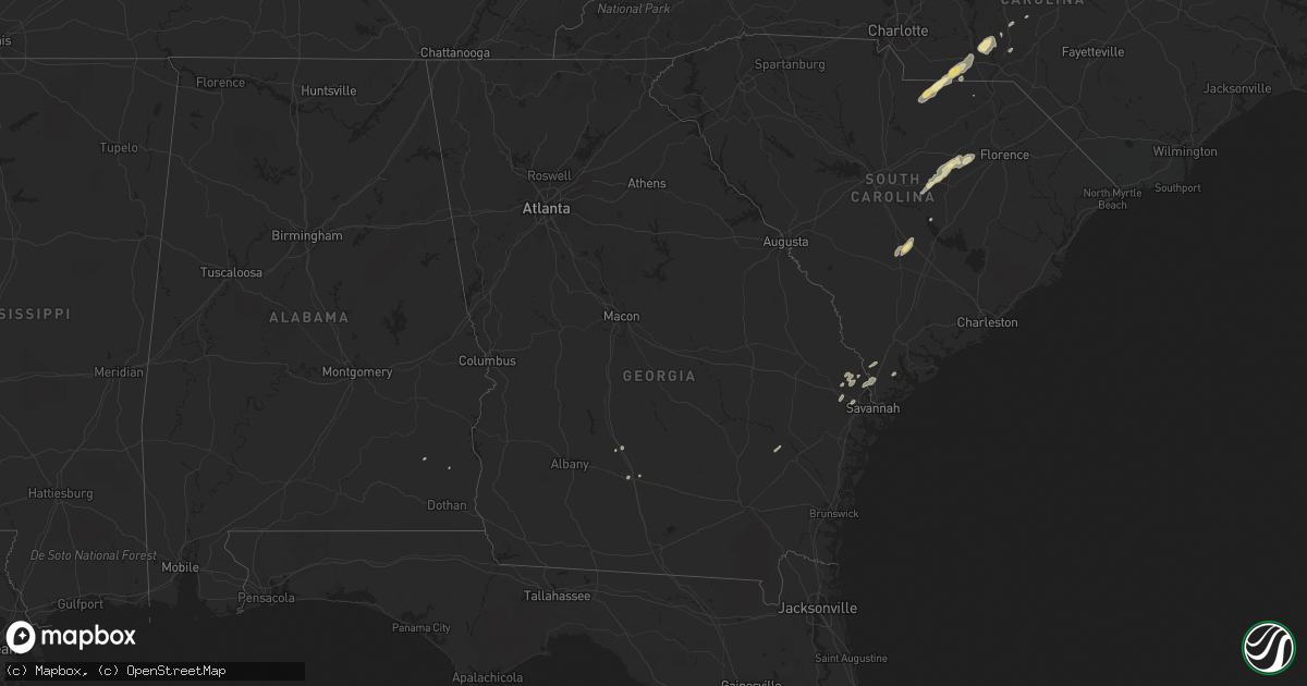 Hail map in Georgia on April 19, 2013