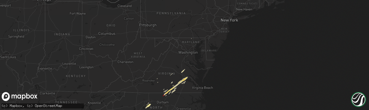 Hail map in Maryland on April 19, 2013