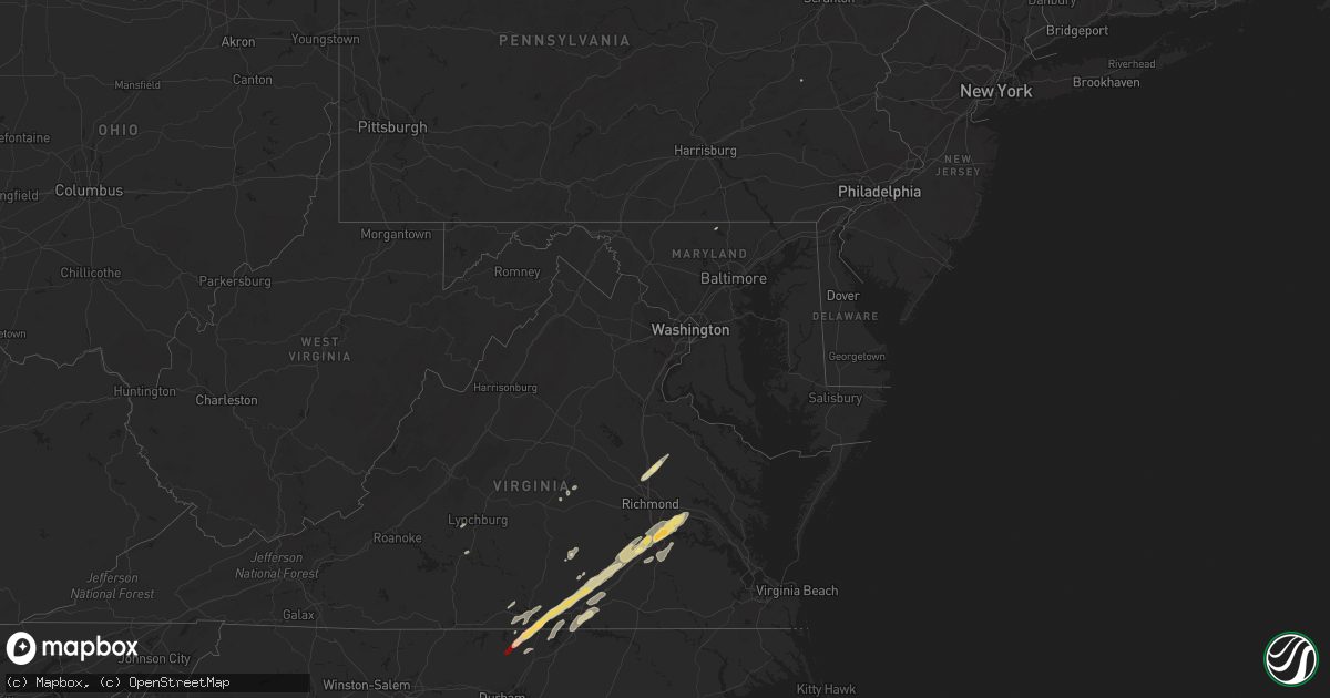 Hail map in Maryland on April 19, 2013