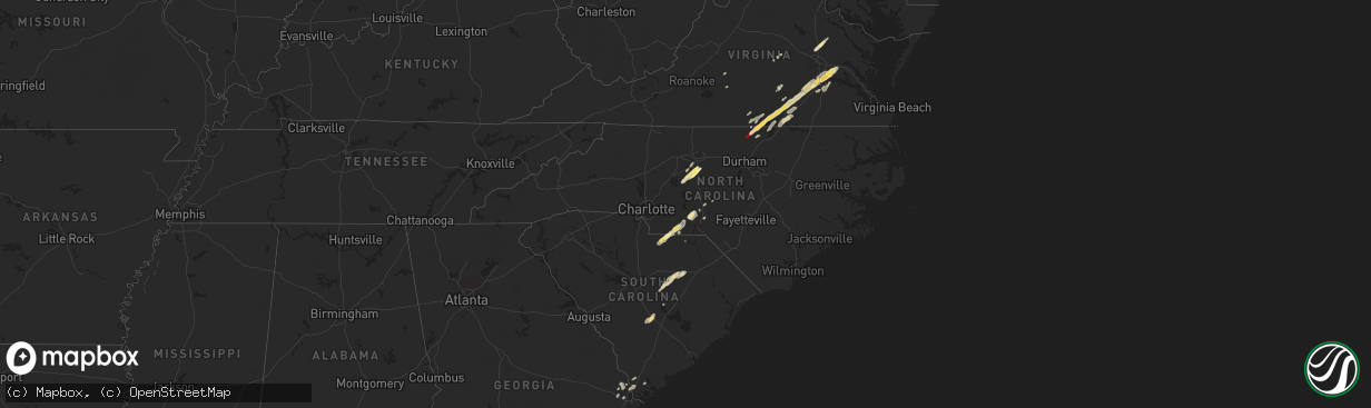 Hail map in North Carolina on April 19, 2013