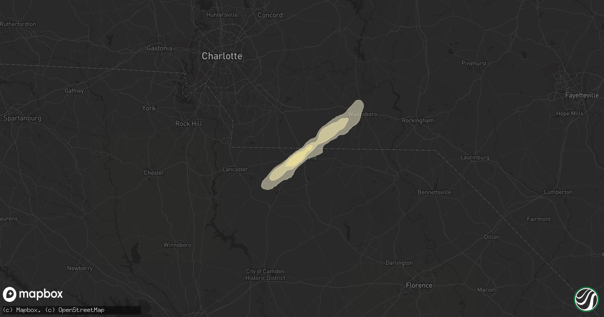Hail map in Pageland, SC on April 19, 2013