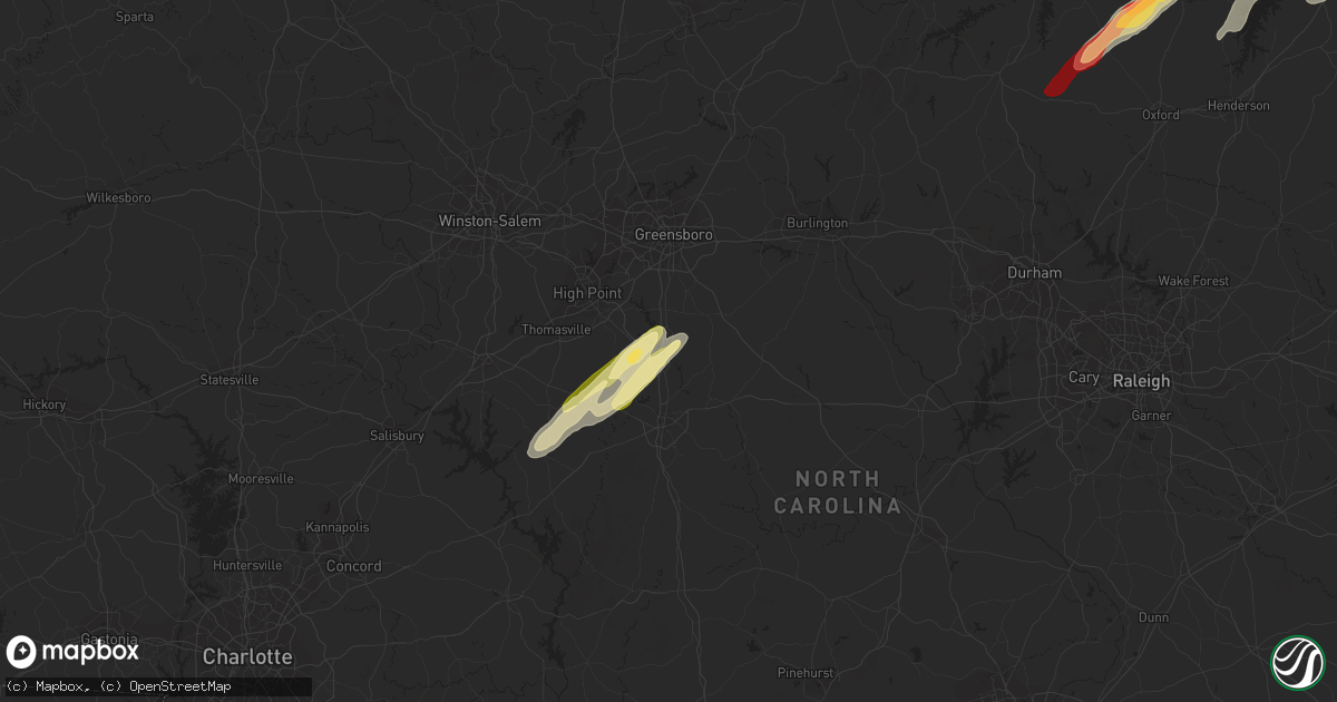 Hail map in Randleman, NC on April 19, 2013
