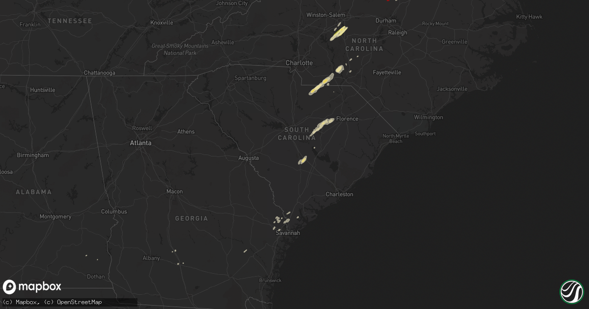 Hail map in South Carolina on April 19, 2013