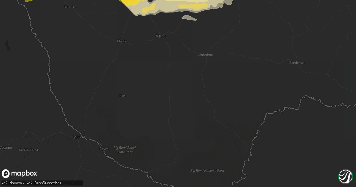 Hail map in Alpine, TX on April 19, 2014