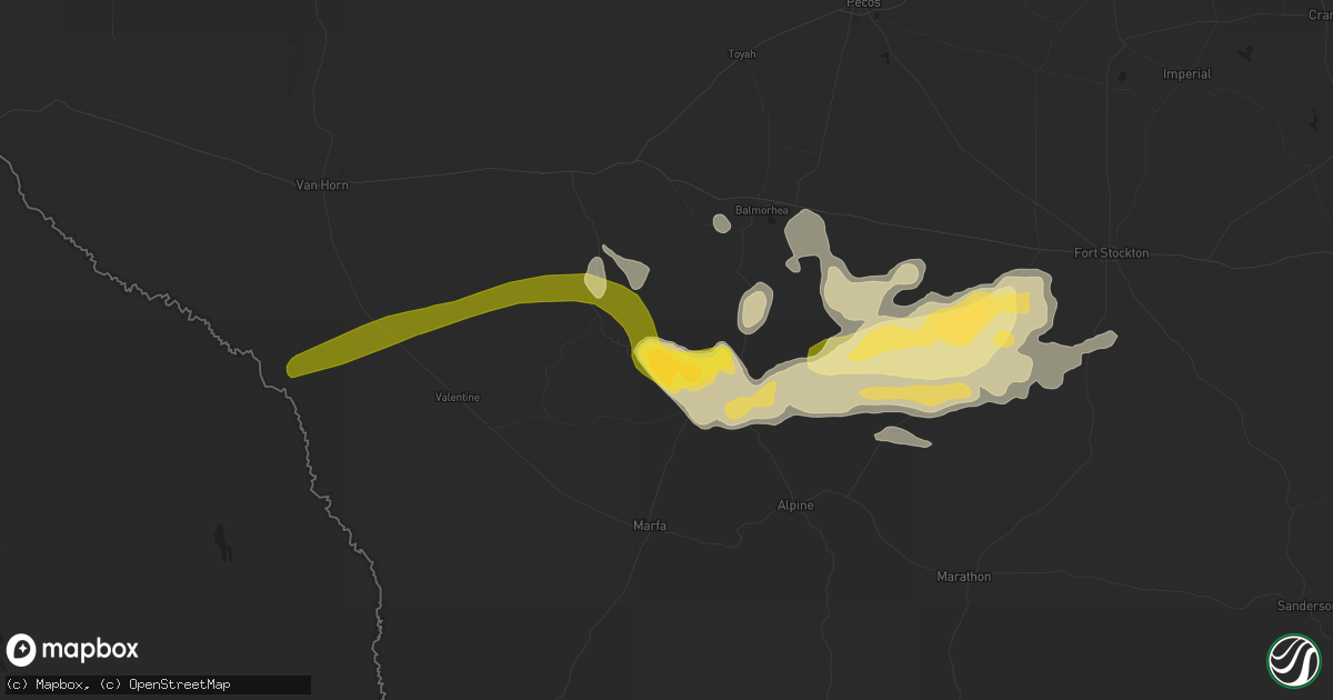 Hail map in Fort Davis, TX on April 19, 2014