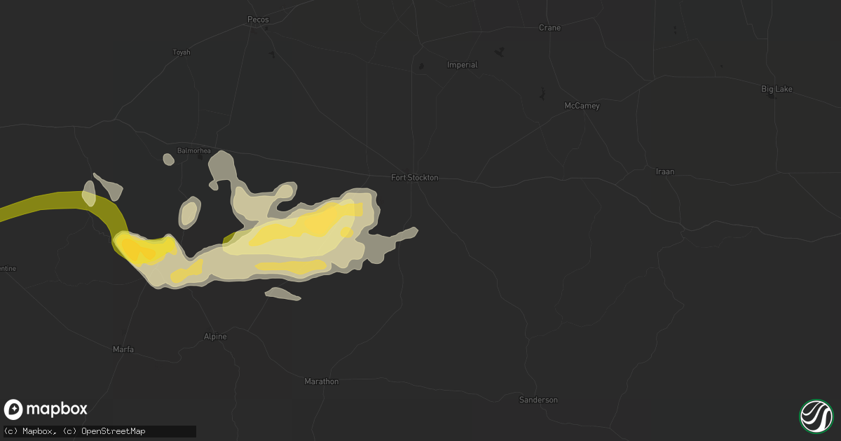 Hail map in Fort Stockton, TX on April 19, 2014