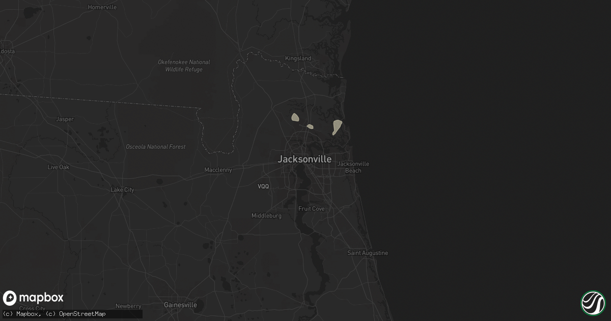 Hail map in Jacksonville, FL on April 19, 2014