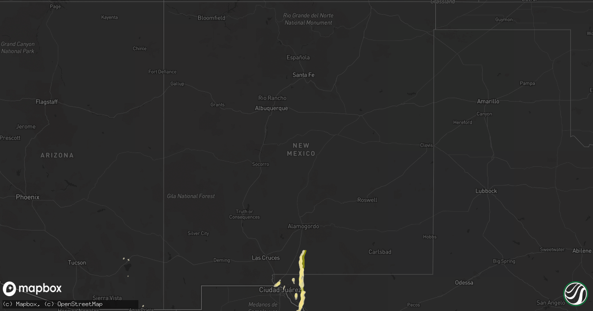 Hail map in New Mexico on April 19, 2014
