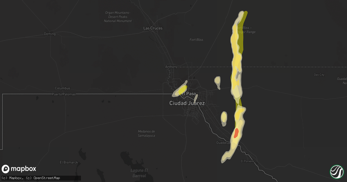 Hail map in Sunland Park, NM on April 19, 2014