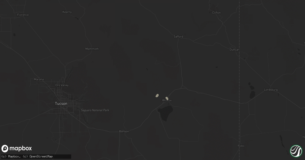 Hail map in Willcox, AZ on April 19, 2014