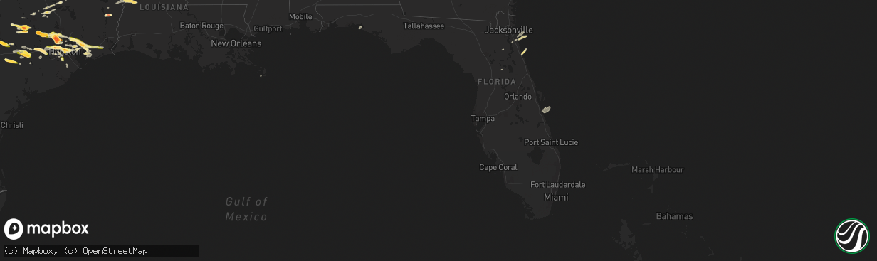 Hail map in Florida on April 19, 2015