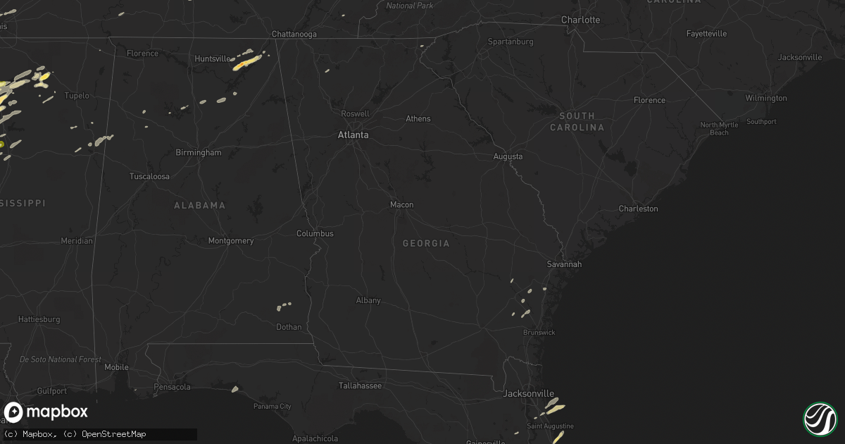 Hail map in Georgia on April 19, 2015