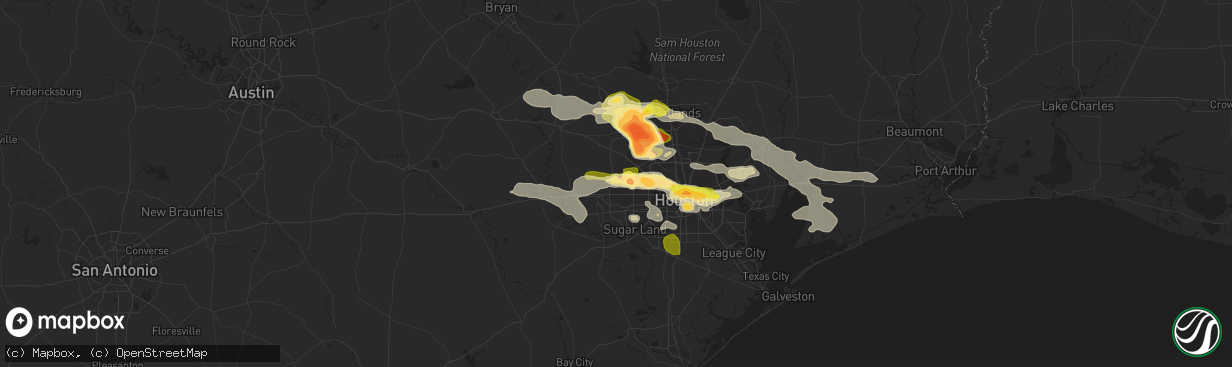 Hail map in Katy, TX on April 19, 2015