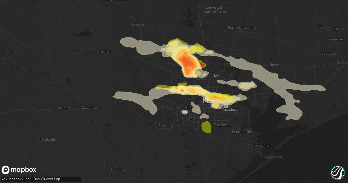 Hail map in Katy, TX on April 19, 2015