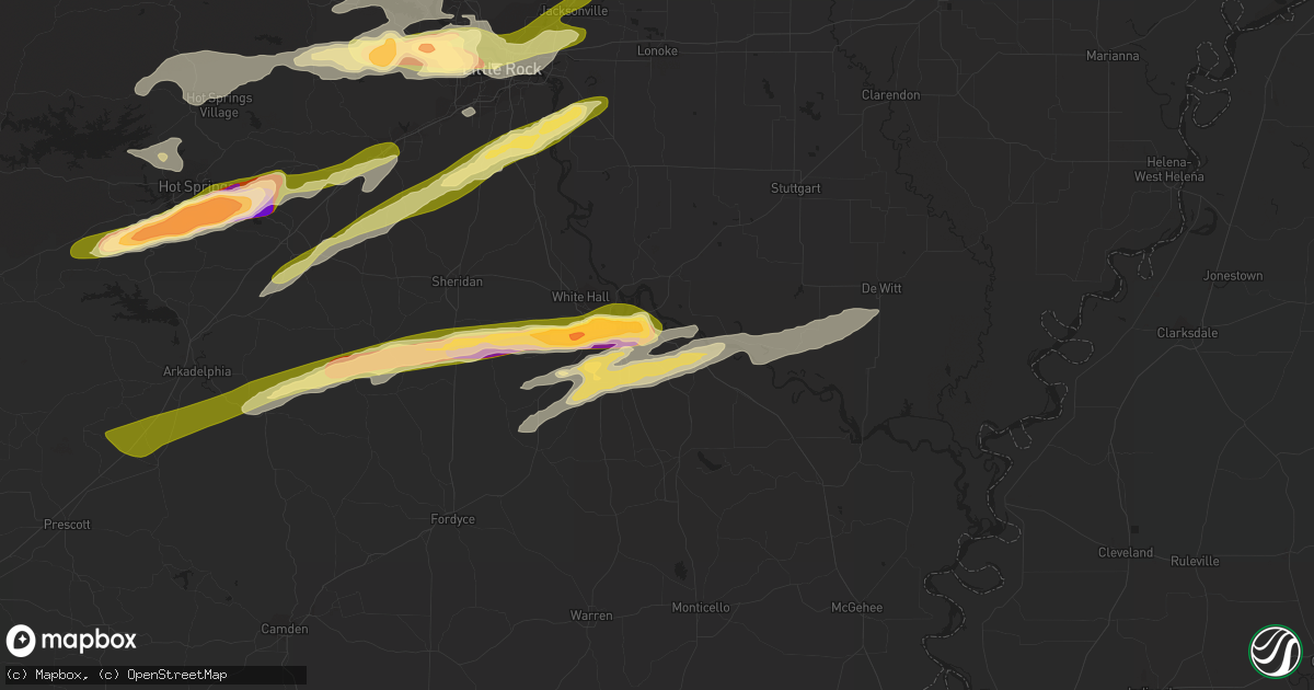 Hail map in Pine Bluff, AR on April 19, 2015