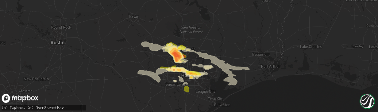 Hail map in Spring, TX on April 19, 2015