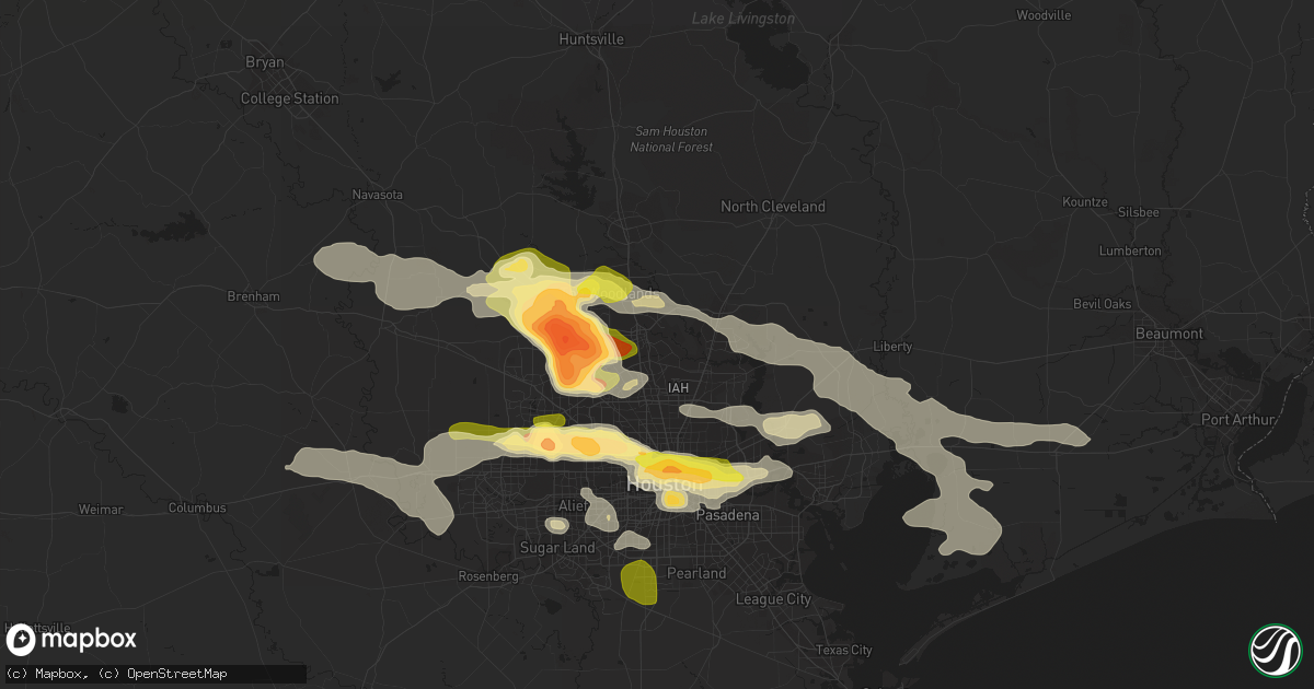 Hail map in Spring, TX on April 19, 2015