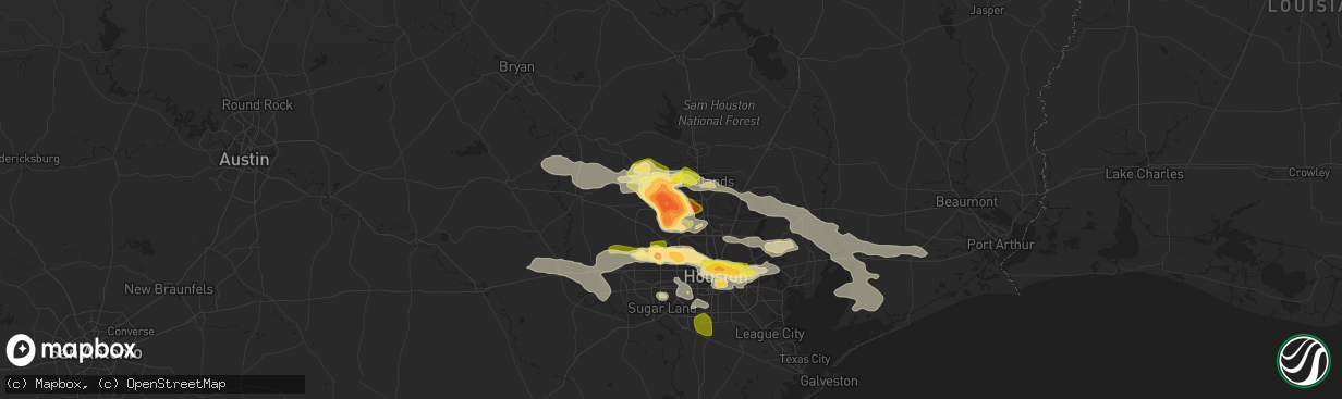 Hail map in Tomball, TX on April 19, 2015