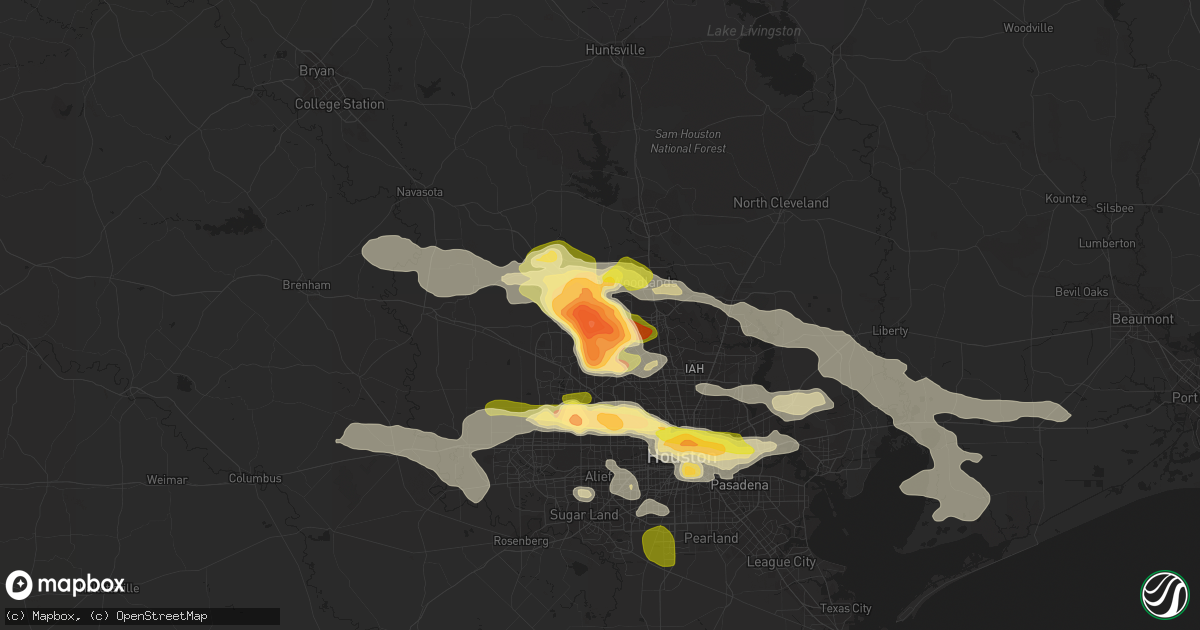 Hail map in Tomball, TX on April 19, 2015
