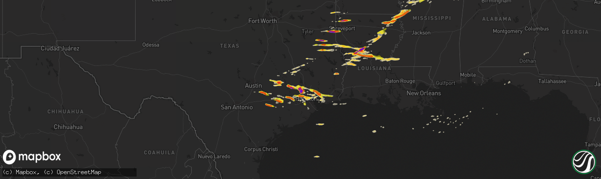 Hail map on April 19, 2015