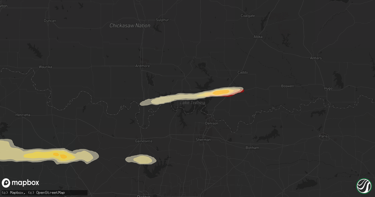 Hail map in Kingston, OK on April 19, 2016