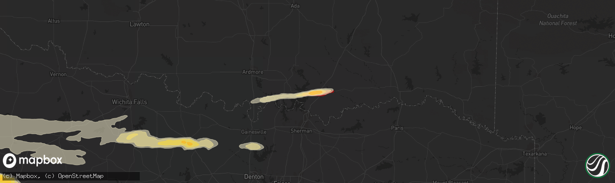 Hail map in Mead, OK on April 19, 2016