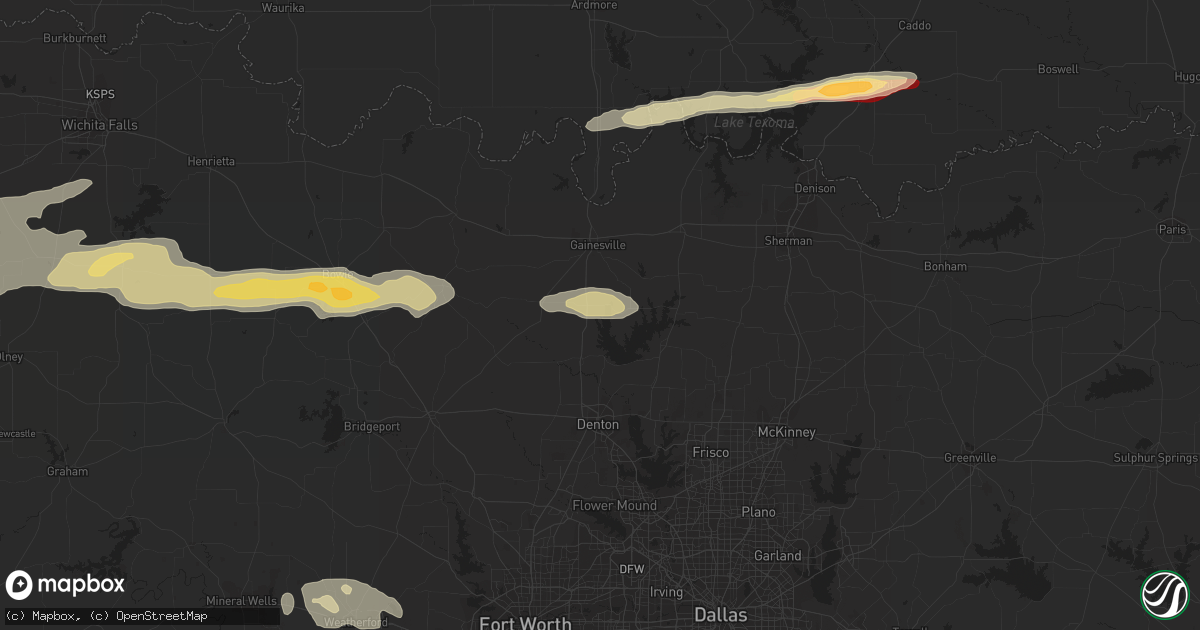 Hail map in Valley View, TX on April 19, 2016