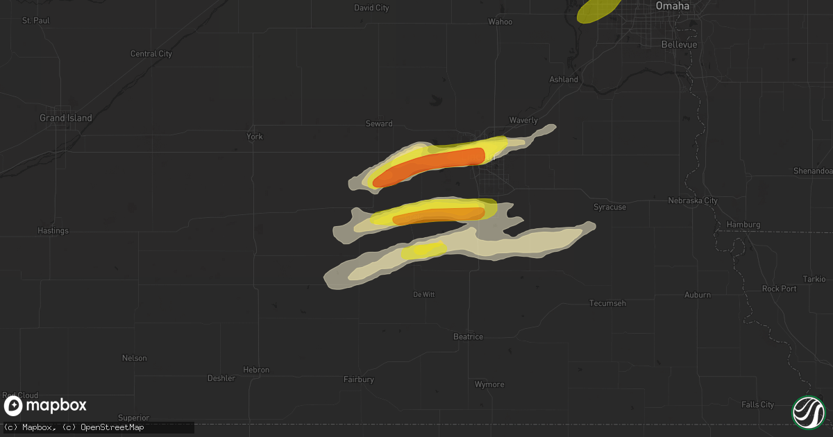 Hail map in Crete, NE on April 19, 2017