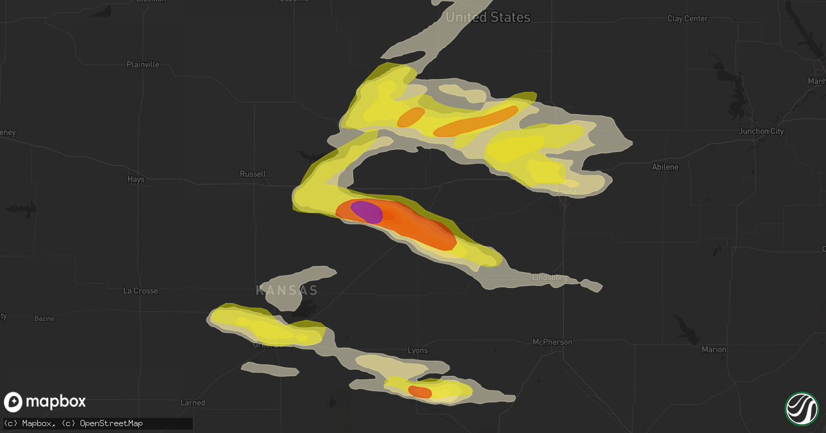Hail map in Ellsworth, KS on April 19, 2017
