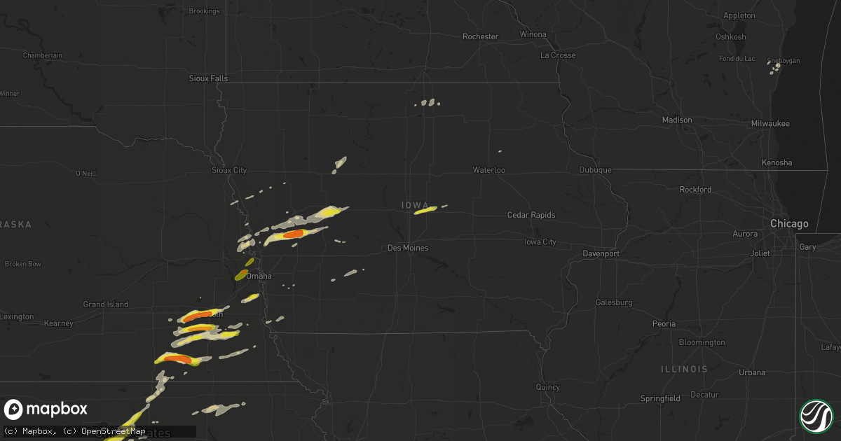 Hail map in Iowa on April 19, 2017