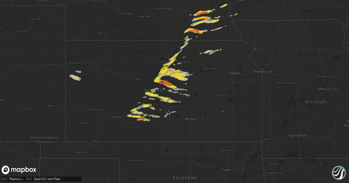 Hail map in Kansas on April 19, 2017