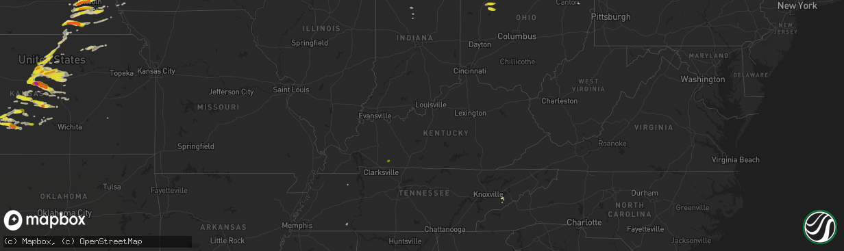 Hail map in Kentucky on April 19, 2017