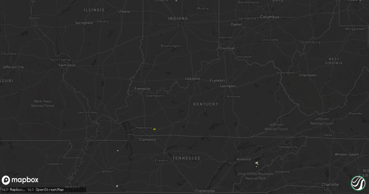 Hail map in Kentucky on April 19, 2017