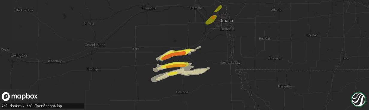 Hail map in Lincoln, NE on April 19, 2017