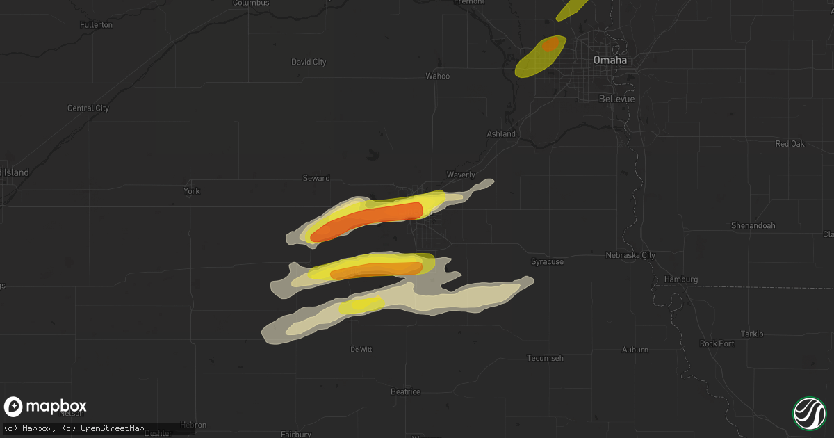 Hail map in Lincoln, NE on April 19, 2017