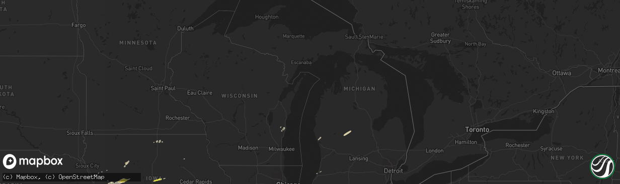 Hail map in Michigan on April 19, 2017