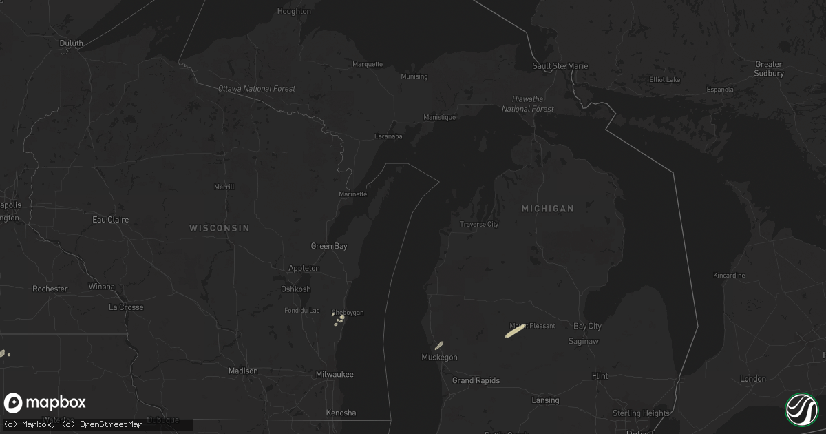 Hail map in Michigan on April 19, 2017