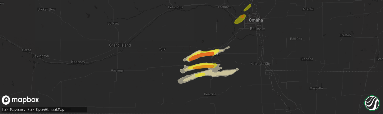 Hail map in Milford, NE on April 19, 2017