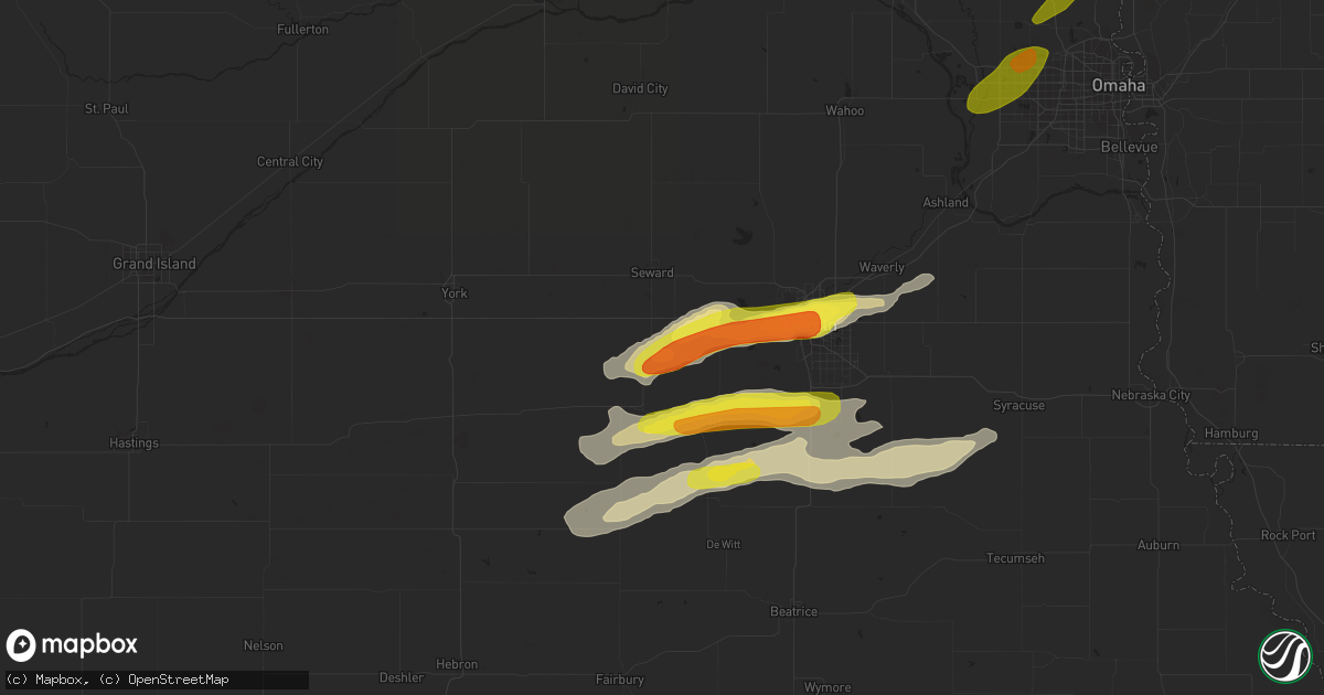 Hail map in Milford, NE on April 19, 2017