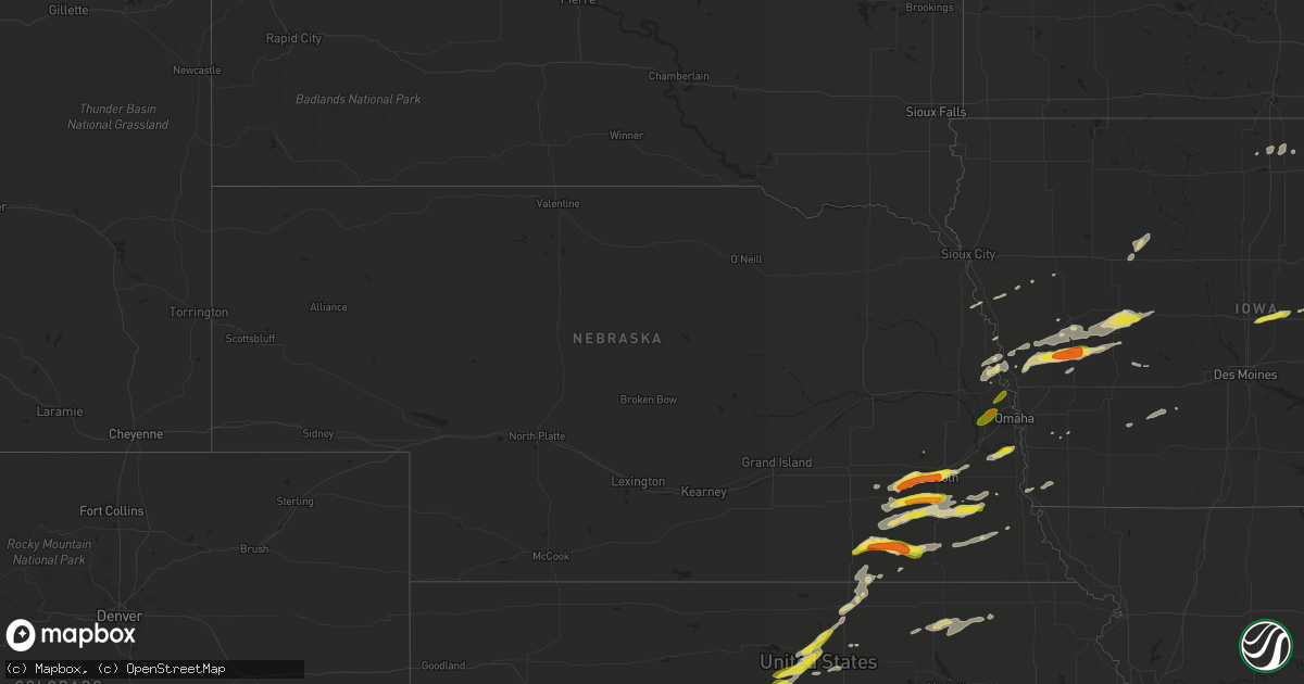Hail map in Nebraska on April 19, 2017