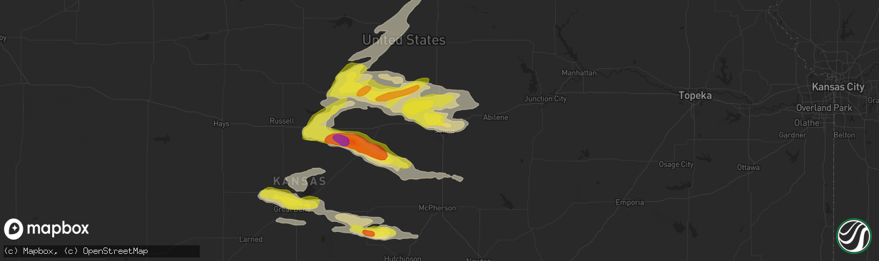 Hail map in Salina, KS on April 19, 2017