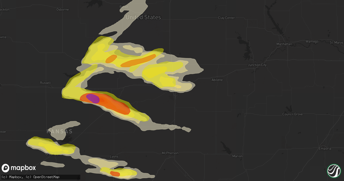 Hail map in Salina, KS on April 19, 2017
