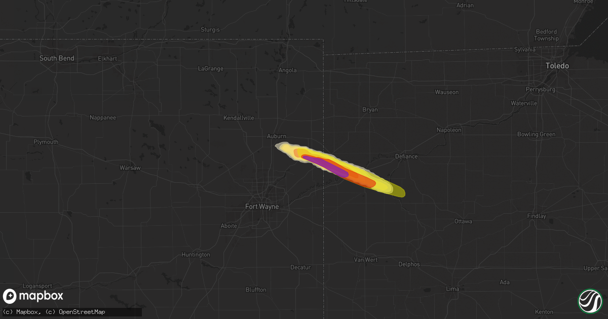 Hail map in Spencerville, IN on April 19, 2017
