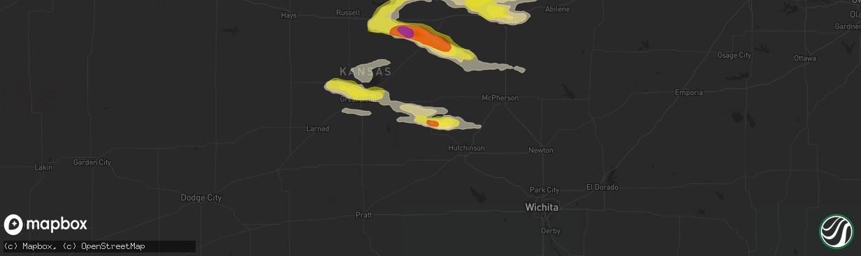 Hail map in Sterling, KS on April 19, 2017