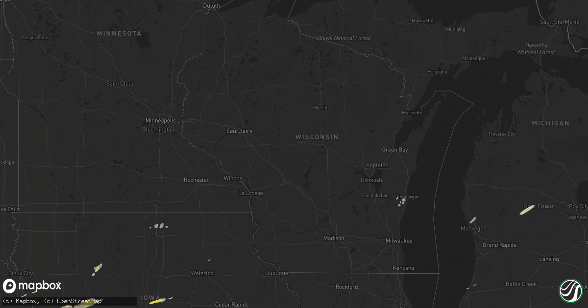 Hail map in Wisconsin on April 19, 2017