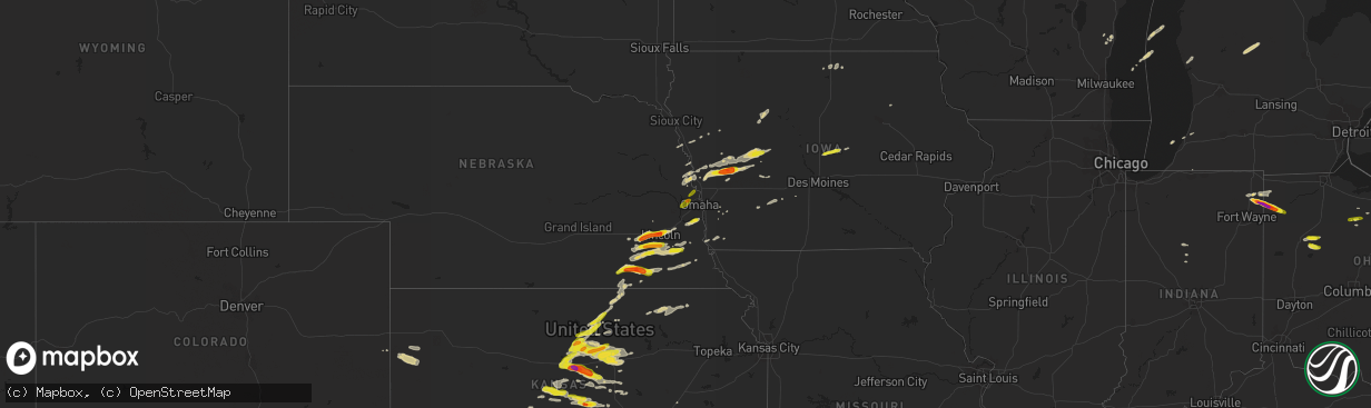 Hail map on April 19, 2017