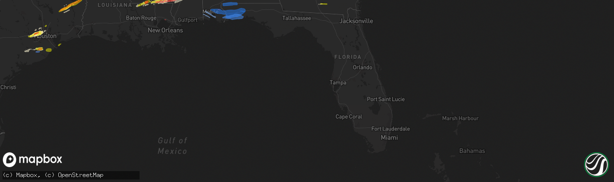 Hail map in Florida on April 19, 2020