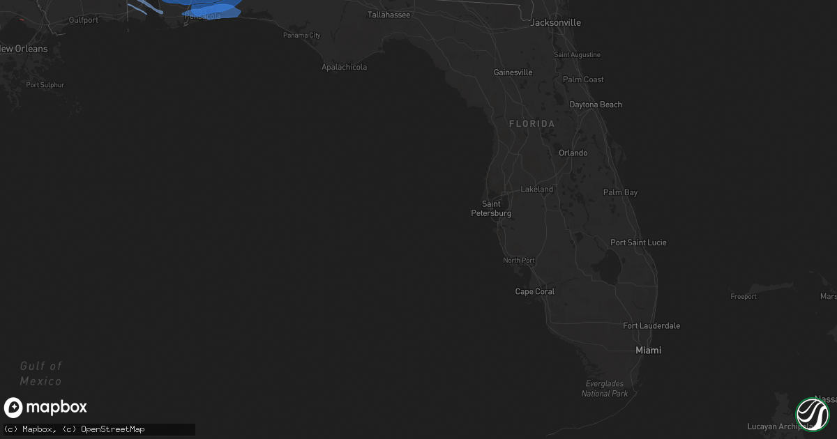 Hail map in Florida on April 19, 2020