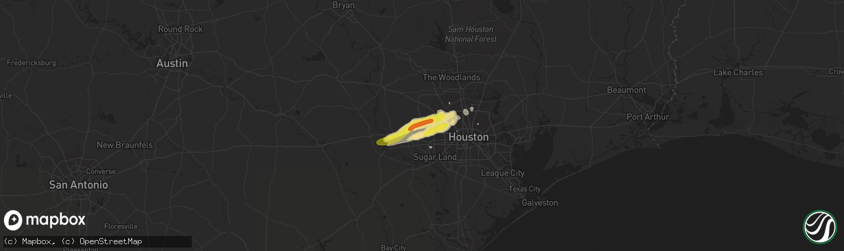 Hail map in Katy, TX on April 19, 2020